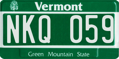 VT license plate NKQ059