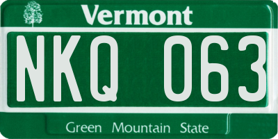 VT license plate NKQ063