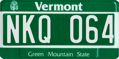 VT license plate NKQ064