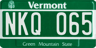 VT license plate NKQ065