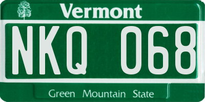VT license plate NKQ068