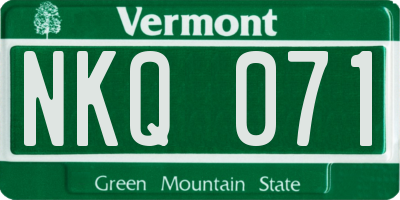 VT license plate NKQ071