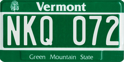 VT license plate NKQ072