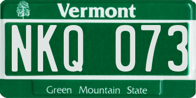 VT license plate NKQ073