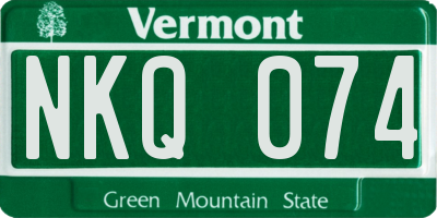 VT license plate NKQ074