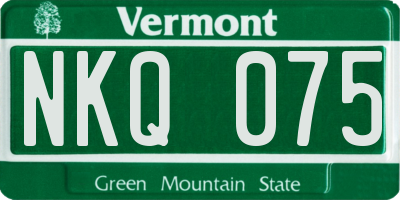 VT license plate NKQ075