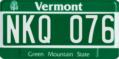 VT license plate NKQ076