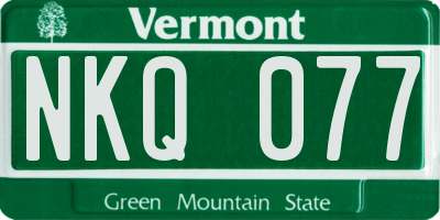 VT license plate NKQ077