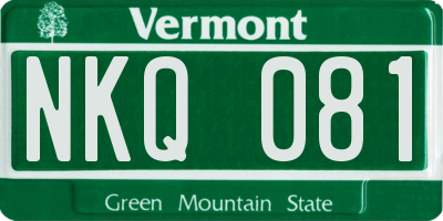 VT license plate NKQ081