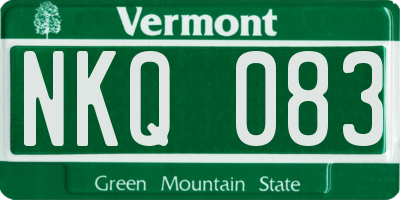 VT license plate NKQ083