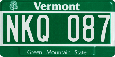 VT license plate NKQ087