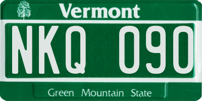 VT license plate NKQ090