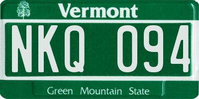 VT license plate NKQ094