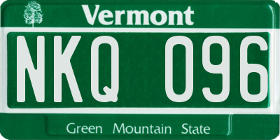 VT license plate NKQ096