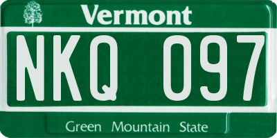 VT license plate NKQ097