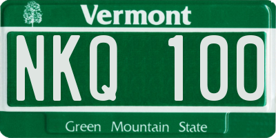 VT license plate NKQ100