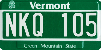 VT license plate NKQ105