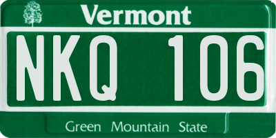VT license plate NKQ106