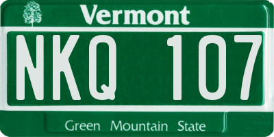 VT license plate NKQ107