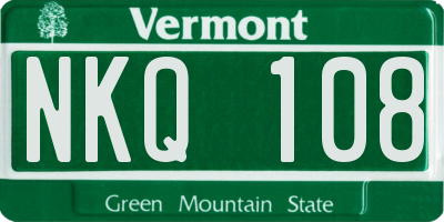 VT license plate NKQ108