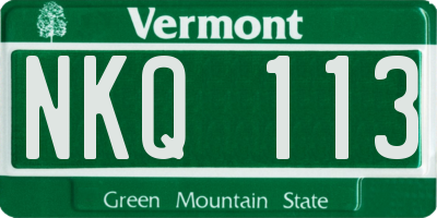 VT license plate NKQ113