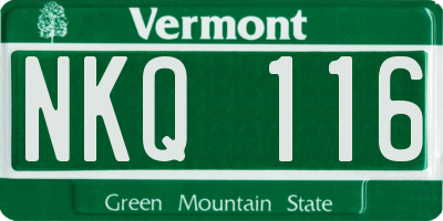 VT license plate NKQ116