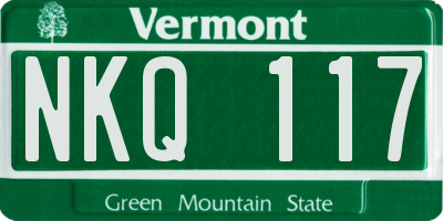 VT license plate NKQ117