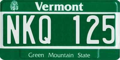 VT license plate NKQ125