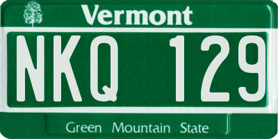 VT license plate NKQ129