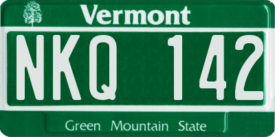 VT license plate NKQ142