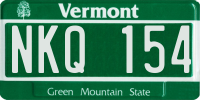 VT license plate NKQ154