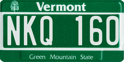 VT license plate NKQ160