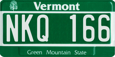 VT license plate NKQ166