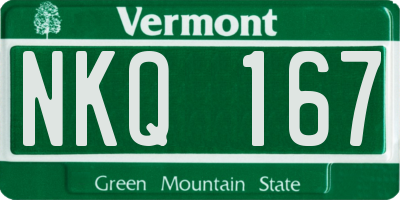 VT license plate NKQ167