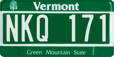 VT license plate NKQ171