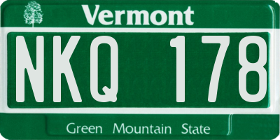VT license plate NKQ178