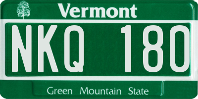 VT license plate NKQ180