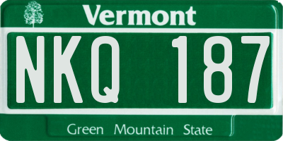 VT license plate NKQ187