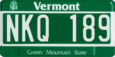 VT license plate NKQ189