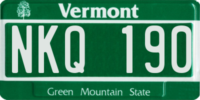 VT license plate NKQ190
