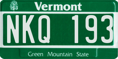VT license plate NKQ193