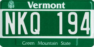 VT license plate NKQ194