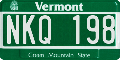 VT license plate NKQ198