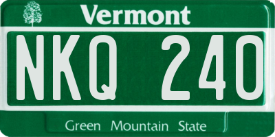 VT license plate NKQ240