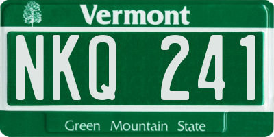 VT license plate NKQ241