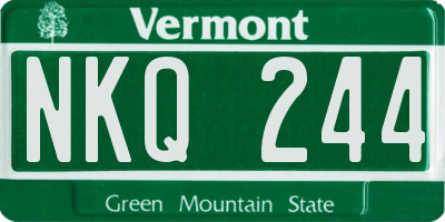 VT license plate NKQ244