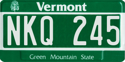 VT license plate NKQ245