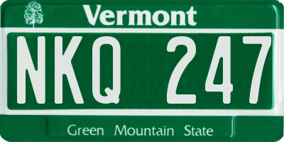 VT license plate NKQ247