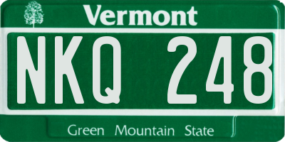 VT license plate NKQ248