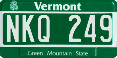 VT license plate NKQ249